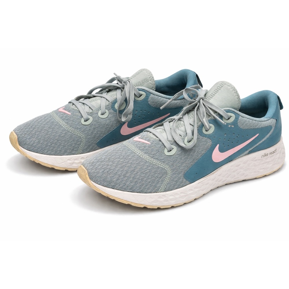 Nike React Legend Women's Size 9 Gray Blue Pink Running Shoes